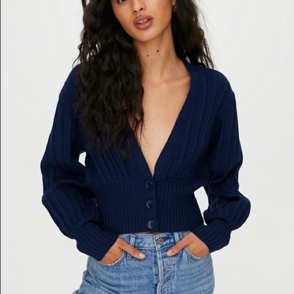 Wilfred plunge front cardigan lightly used size S